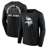 Minnesota Vikings Personalized Name & Number Monochrome Long Sleeve T-Shirt | NFL US