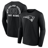 New England Patriots Personalized Name & Number Monochrome Long Sleeve T-Shirt | NFL New