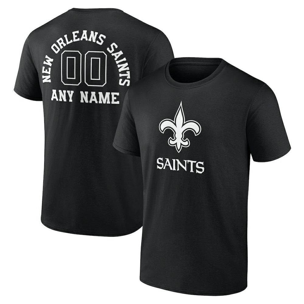 New Orleans Saints Personalized Name & Number Monochrome T-Shirt | NFL Near me