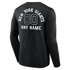 New York Giants Personalized Name & Number Monochrome Long Sleeve T-Shirt | NFL Discount