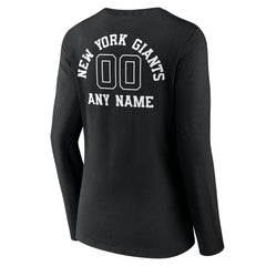 New York Giants Women's Personalized Name & Number Monochrome Long Sleeve V-Neck T-Shirt | NFL Near me