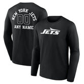 New York Jets Personalized Name & Number Monochrome Long Sleeve T-Shirt | NFL US