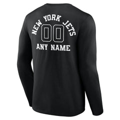 New York Jets Personalized Name & Number Monochrome Long Sleeve T-Shirt | NFL US