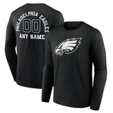 Philadelphia Eagles Personalized Name & Number Monochrome Long Sleeve T-Shirt | NFL Outlet