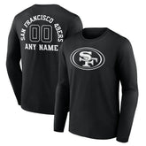 San Francisco 49ers Personalized Name & Number Monochrome Long Sleeve T-Shirt | NFL Outlet