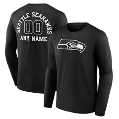 Seattle Seahawks Personalized Name & Number Monochrome Long Sleeve T-Shirt | NFL Online