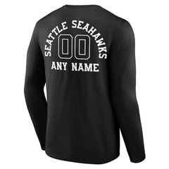 Seattle Seahawks Personalized Name & Number Monochrome Long Sleeve T-Shirt | NFL Online