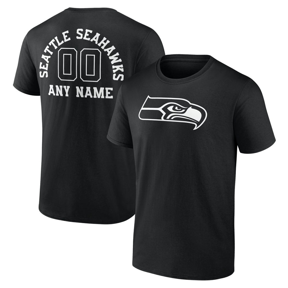 Seattle Seahawks Personalized Name & Number Monochrome T-Shirt | NFL New