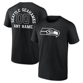Seattle Seahawks Personalized Name & Number Monochrome T-Shirt | NFL New