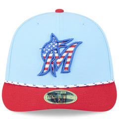 Miami Marlins New Era 2025 Fourth of July Low Profile 59FIFTY Fitted Hat - MLB Hats