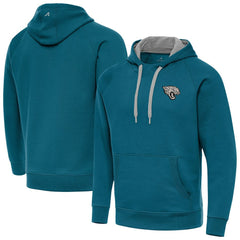 Jacksonville Jaguars Antigua Brushed Carbon Victory Pullover Hoodie | NFL New