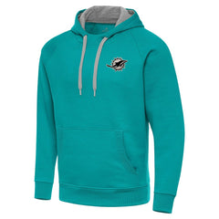 Miami Dolphins Antigua Brushed Carbon Victory Pullover Hoodie | NFL Online