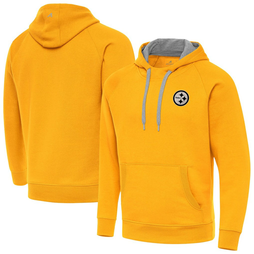 Pittsburgh Steelers Antigua Brushed Carbon Victory Pullover Hoodie | NFL Online