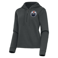 Edmonton Oilers Antigua Women's Contemporary Quarter-Zip Hoodie - NHL Hoodies