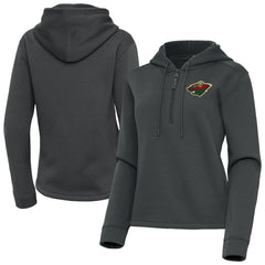 Minnesota Wild Antigua Women's Contemporary Quarter-Zip Hoodie - NHL Hoodies