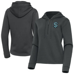 Seattle Kraken Antigua Women's Contemporary Quarter-Zip Hoodie - NHL Hoodies