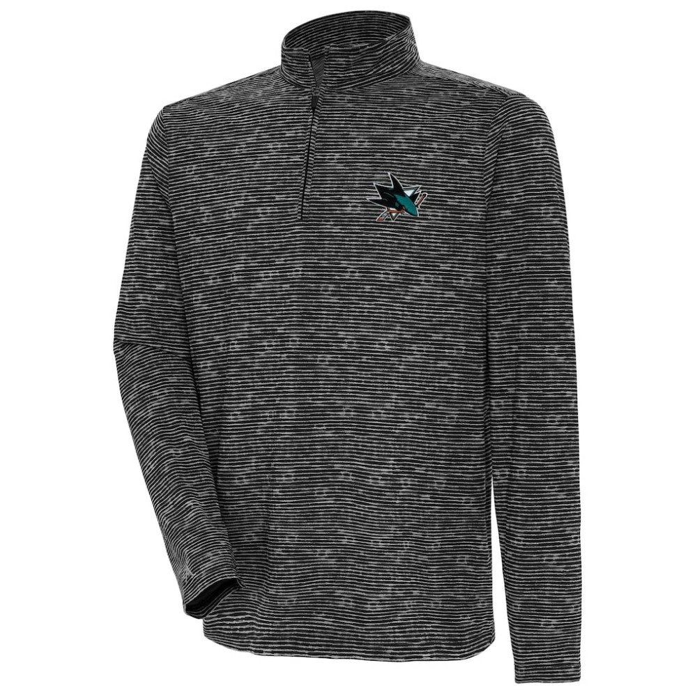 Men's San Jose Sharks Antigua Determined Quarter-Zip Sweatshirt - NHL Sweatshirts