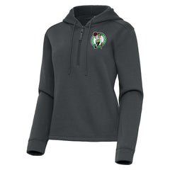 Pewter Boston Celtics Antigua Women's Contemporary Quarter-Zip Hoodie | NBA