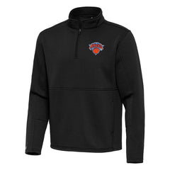 Black New York Knicks Antigua Twist Quarter-Zip Pullover Top - Black for sale | NBA