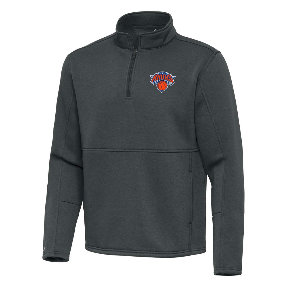 Pewter New York Knicks Antigua Twist Quarter-Zip Pullover Top - Pewter shop | NBA