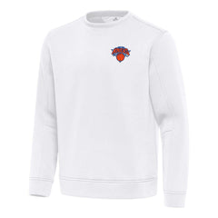 White New York Knicks Antigua Relevant Pullover Sweatshirt | NBA