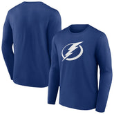 Tampa Bay Lightning Blue Primary Logo Long Sleeve T-Shirt - NHL T-shirts