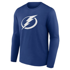Tampa Bay Lightning Blue Primary Logo Long Sleeve T-Shirt - NHL T-shirts