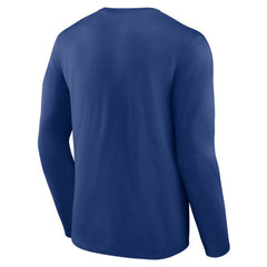 Tampa Bay Lightning Blue Team Lockup Long Sleeve T-Shirt - NHL T-shirts