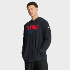 Houston Texans Sideline Pass Accuracy Dri-FIT Long Sleeve Hoodie T-Shirt | NFL Hot
