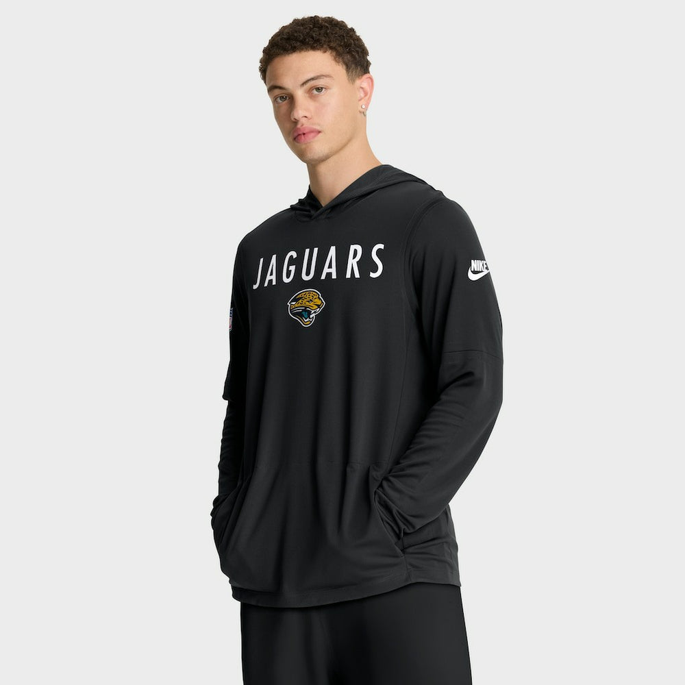 Jacksonville Jaguars Sideline Pass Accuracy Dri-FIT Long Sleeve Hoodie T-Shirt | NFL New