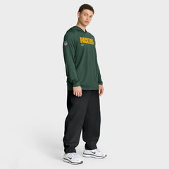 Green Bay Packers Sideline Pure Fury Performance Long Sleeve Hoodie T-Shirt | NFL Sale