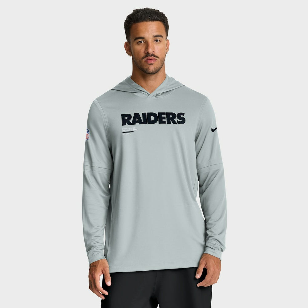 Las Vegas Raiders Sideline Pure Fury Performance Long Sleeve Hoodie T-Shirt | NFL Near me