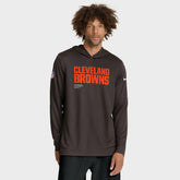 Cleveland Browns Sideline Pure Fury Performance Long Sleeve Hoodie T-Shirt | NFL Hot