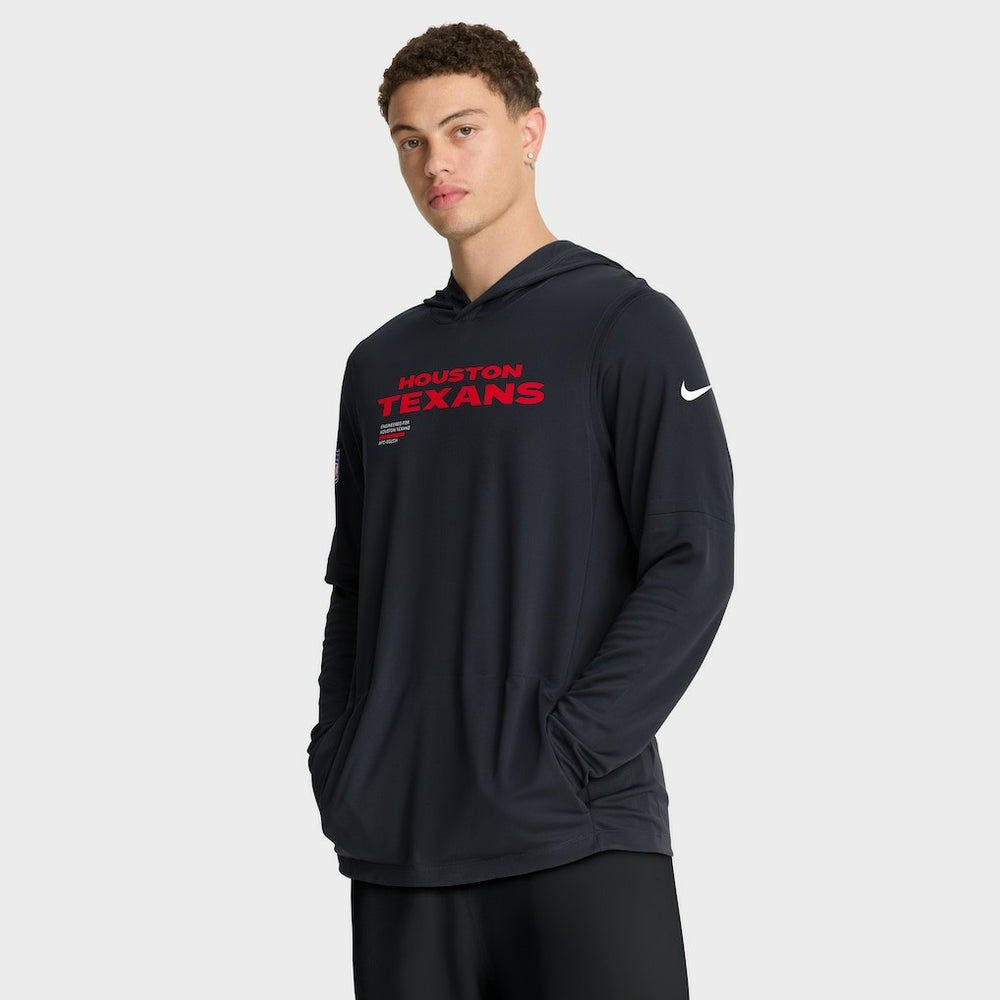 Houston Texans Sideline Pure Fury Performance Long Sleeve Hoodie T-Shirt | NFL Online
