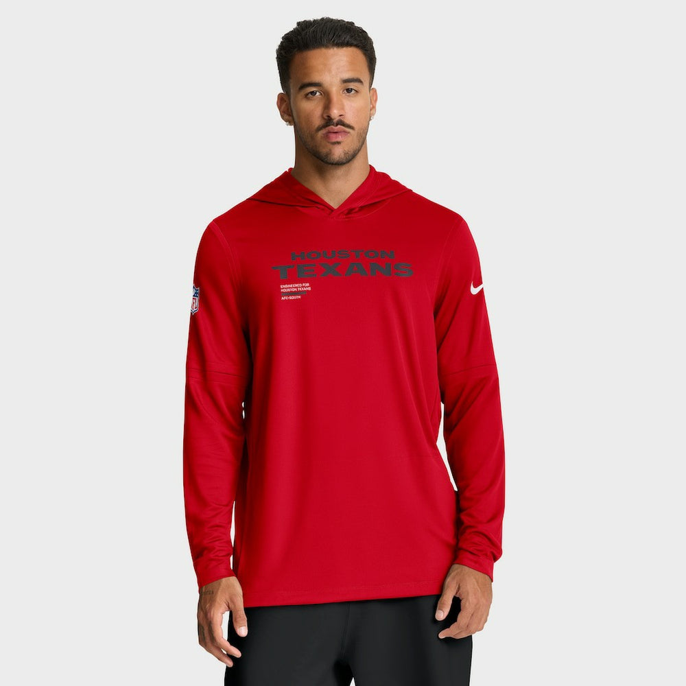 Houston Texans Sideline Pure Fury Performance Long Sleeve Hoodie T-Shirt | NFL Online