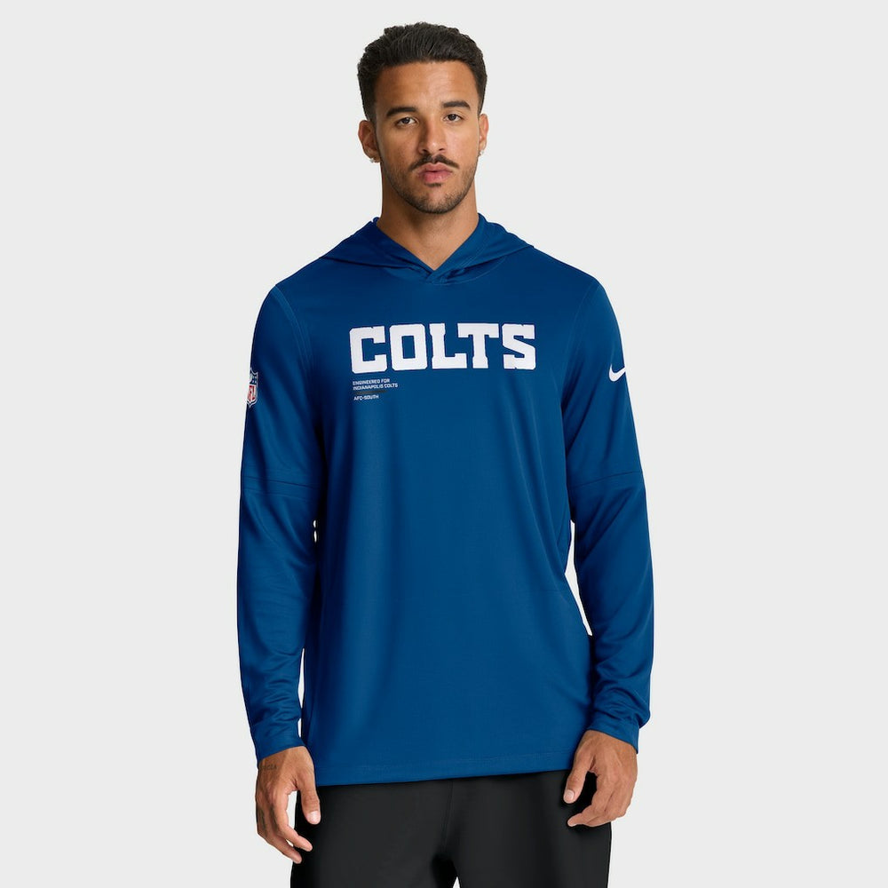 Indianapolis Colts Sideline Pure Fury Performance Long Sleeve Hoodie T-Shirt | NFL Hot
