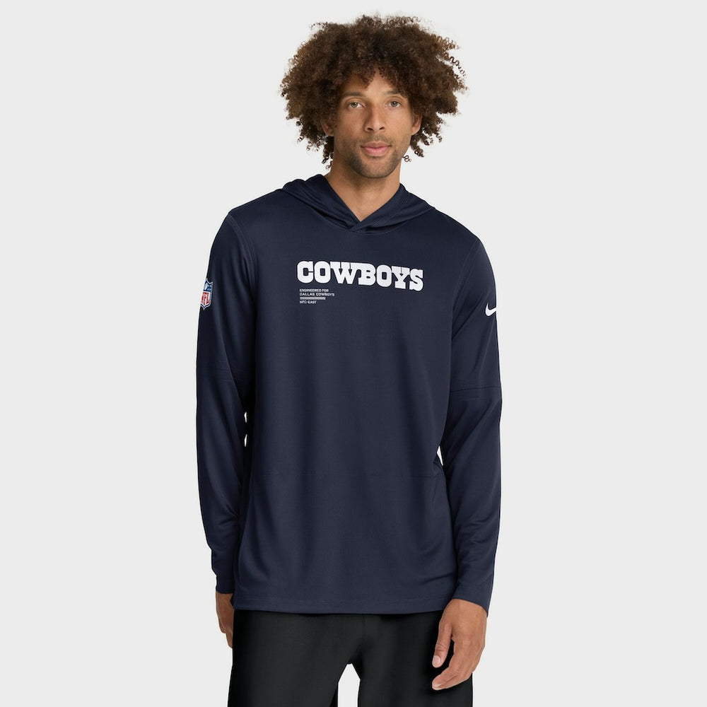 Dallas Cowboys Sideline Pure Fury Performance Long Sleeve Hoodie T-Shirt | NFL Discount