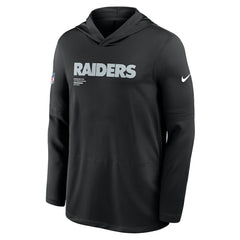 Las Vegas Raiders Sideline Pure Fury Performance Long Sleeve Hoodie T-Shirt | NFL Sale