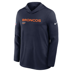 Denver Broncos Sideline Pure Fury Performance Long Sleeve Hoodie T-Shirt | NFL US