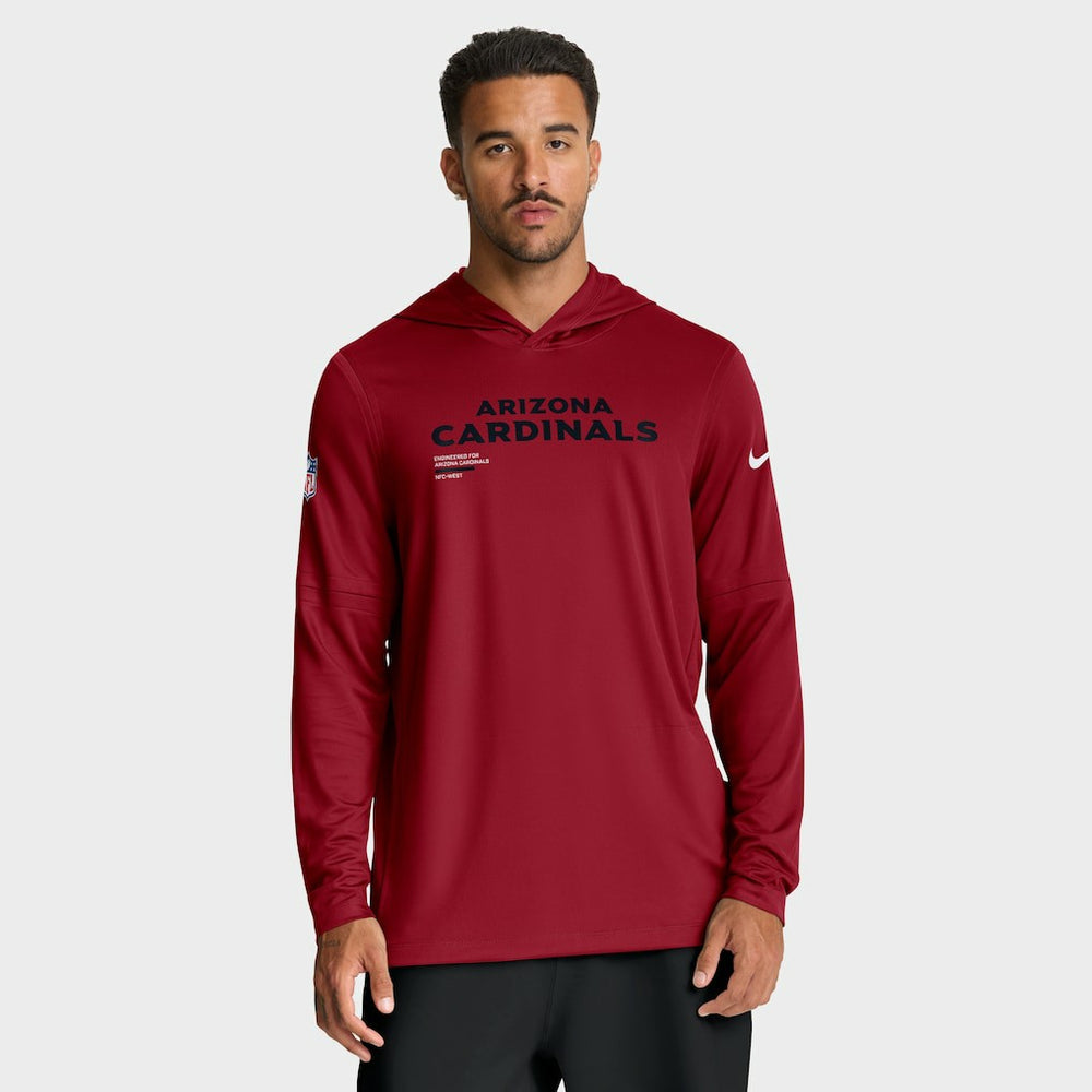 Arizona Cardinals Sideline Pure Fury Performance Long Sleeve Hoodie T-Shirt | NFL Online