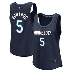 Navy Anthony Edwards Minnesota Timberwolves Women's Fast Break Player Jersey | NBA