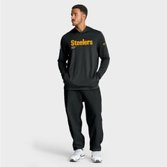 Pittsburgh Steelers Big & Tall Sideline Dri-FIT Long Sleeve Hoodie T-Shirt | NFL Outlet
