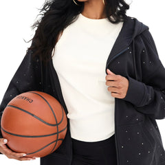 Black Boston Celtics Terez Women's Oversized Allover Gemstone Full-Zip Hoodie | NBA