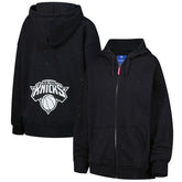 Black New York Knicks Terez Women's Oversized Allover Gemstone Full-Zip Hoodie | NBA