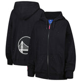 Black Golden State Warriors Terez Women's Oversized Allover Gemstone Full-Zip Hoodie sale | NBA