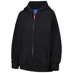 Black Los Angeles Lakers Terez Women's Oversized Allover Gemstone Full-Zip Hoodie | NBA