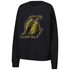 Black Los Angeles Lakers Terez Women's Gemstone Logo Pullover Sweatshirt | NBA