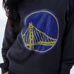 Black Golden State Warriors Terez Women's Gemstone Logo Pullover Sweatshirt sale | NBA