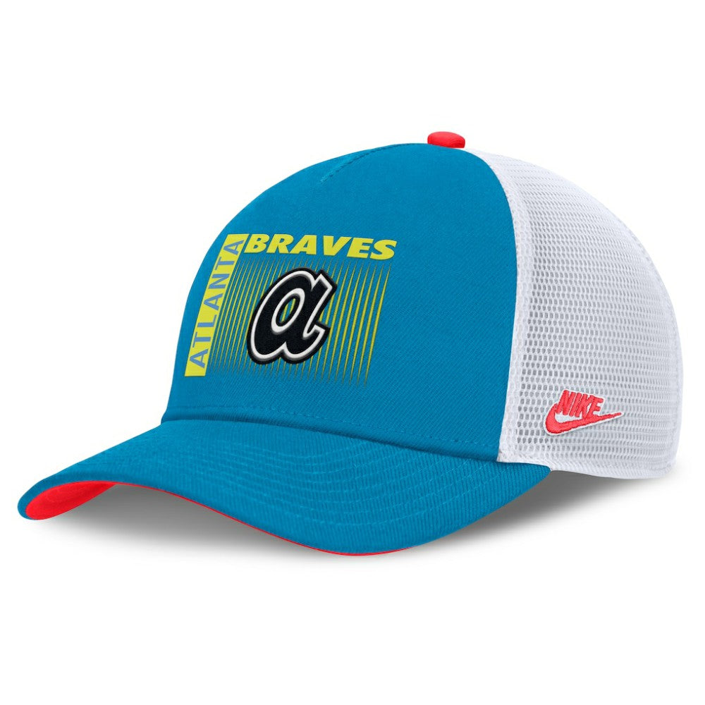 Atlanta Braves Nike Neon 90s Rise Structured Performance Adjustable Trucker Hat - MLB Hats