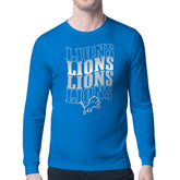 Detroit Lions Starter Four Team Name Retro Logo Long Sleeve T-Shirt | NFL Online